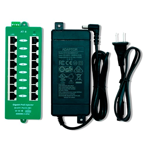 AT-8-56v120w - 56V 120W 8 Port 802.3at Gigabit