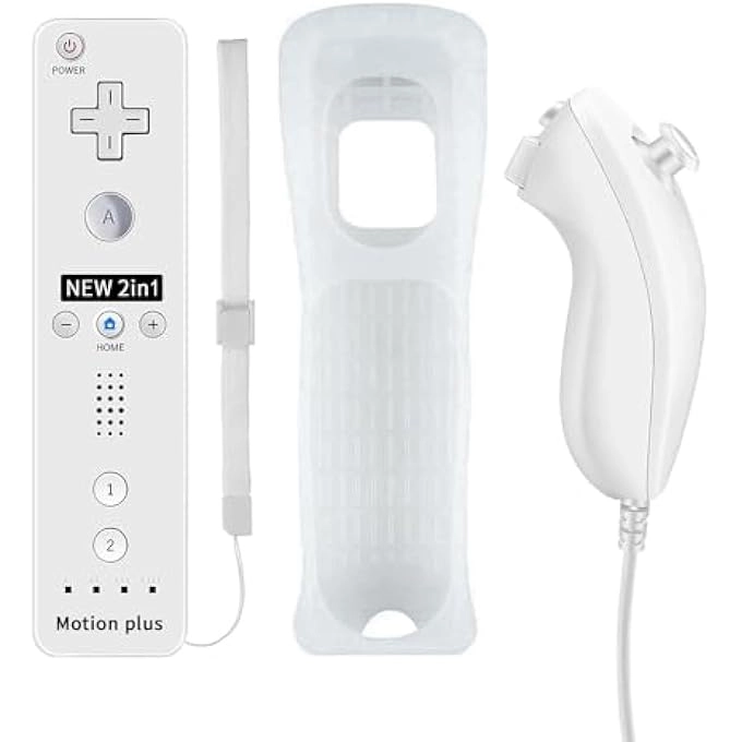 rayihni 2 IN 1 CONTROLLER - WHITE WII WII U + SILICONE PROTECTIVE CASE