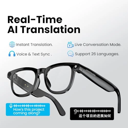 AI Smart Glasses - 164 Languages Color-Change Lens