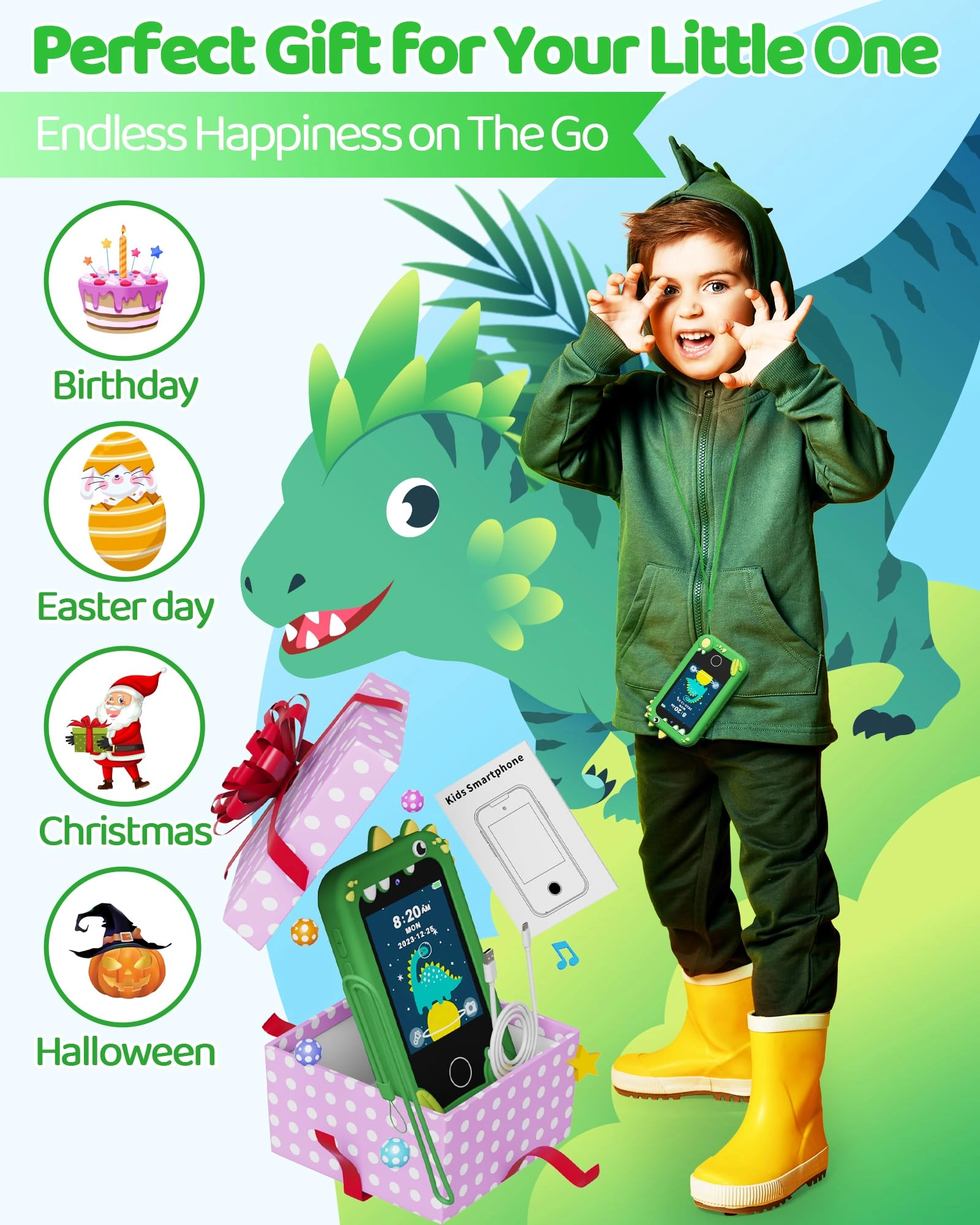 Kids Smart Phone Toys - 3 years+ Dinosaur