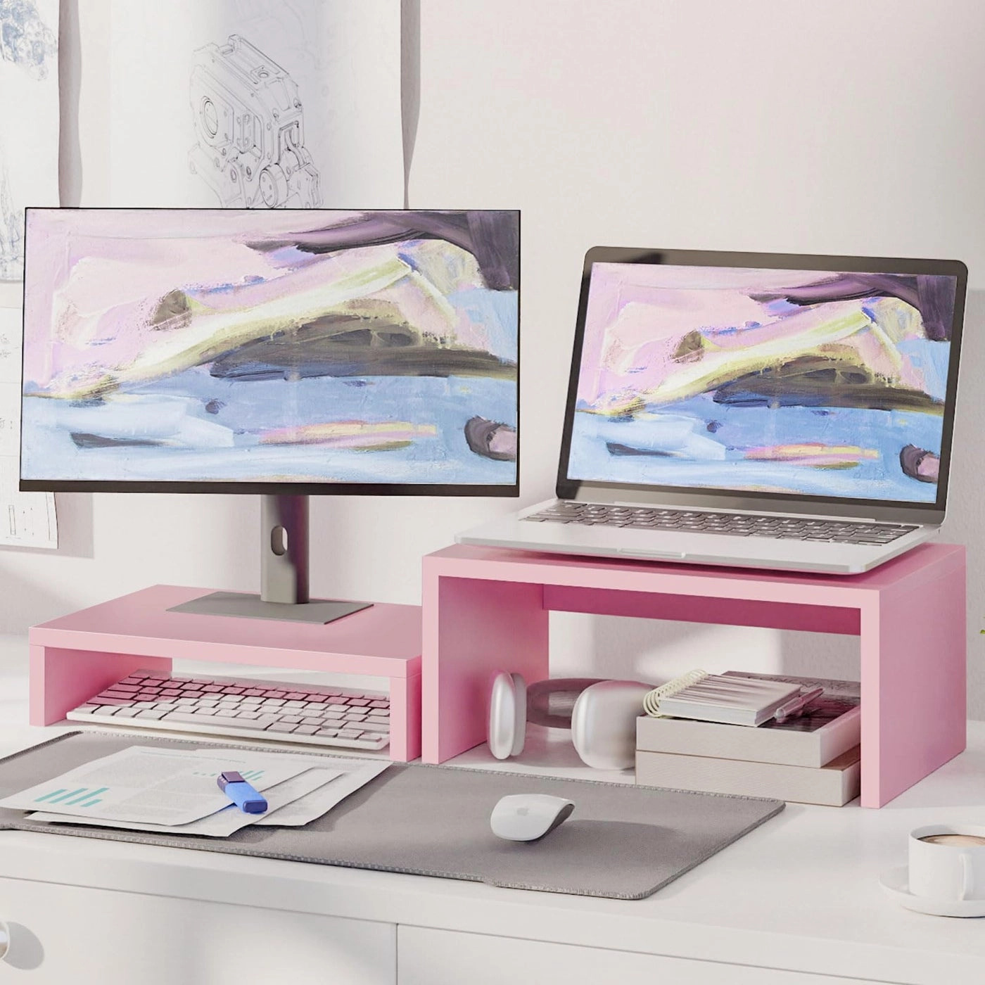 Adjustable Monitor Stand Riser Pack