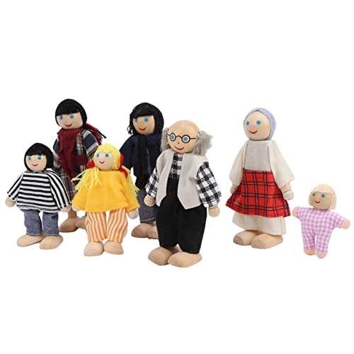 Family Puppets Set - 7 Pieces Pine
