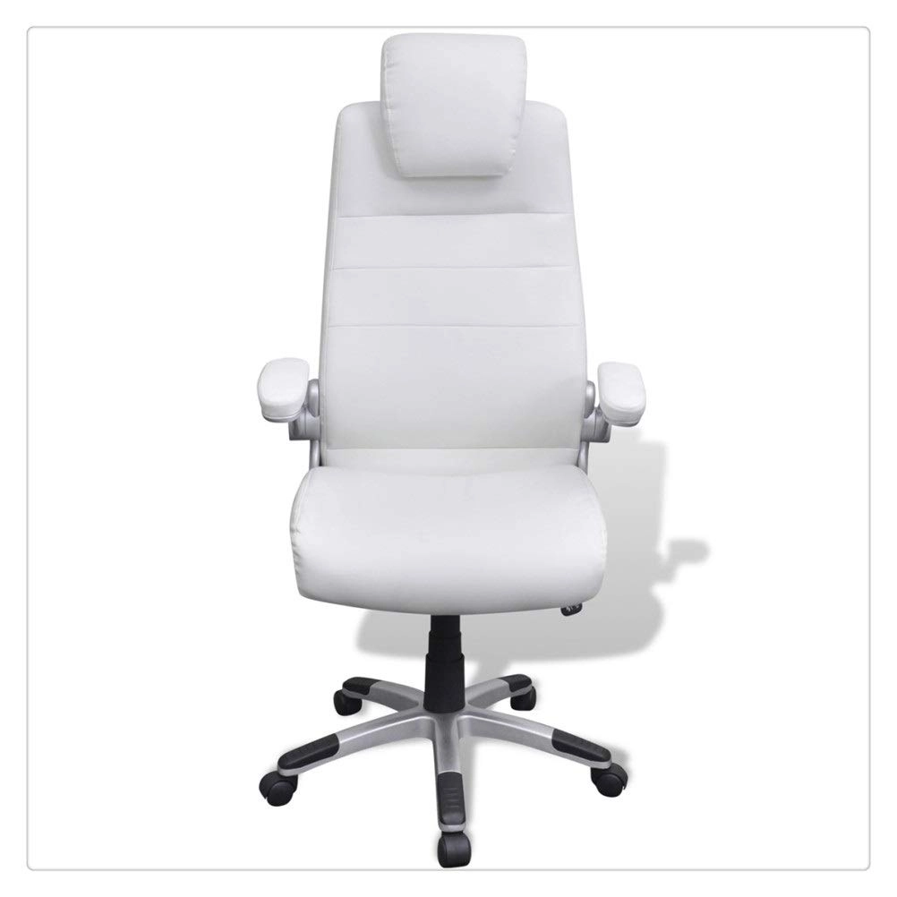Desk Chair - PU Leather Brown High Back