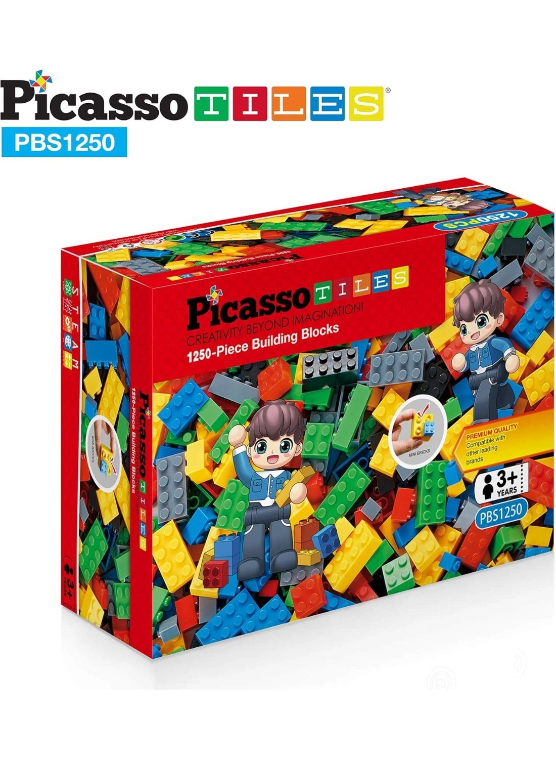 PicassoTiles Magnetic Building Blocks - 1250pcs