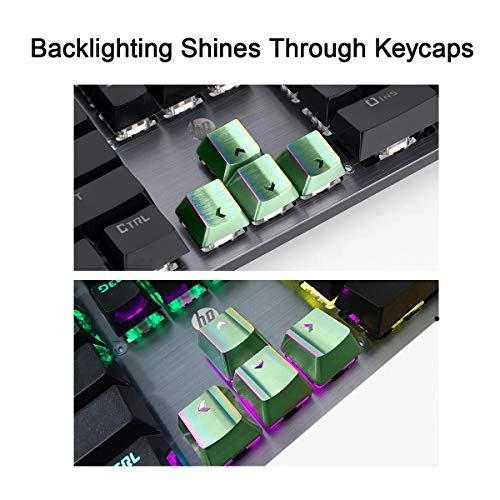 FPS & MOBA Gaming Keycaps - Stainless Steel Diamond Blue