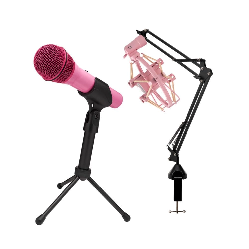 Samson Q2U USB+XLR Microphone + Shock Mount Wired Microphone + Desktop Boom Arm Microphone Stand Wired Microphone