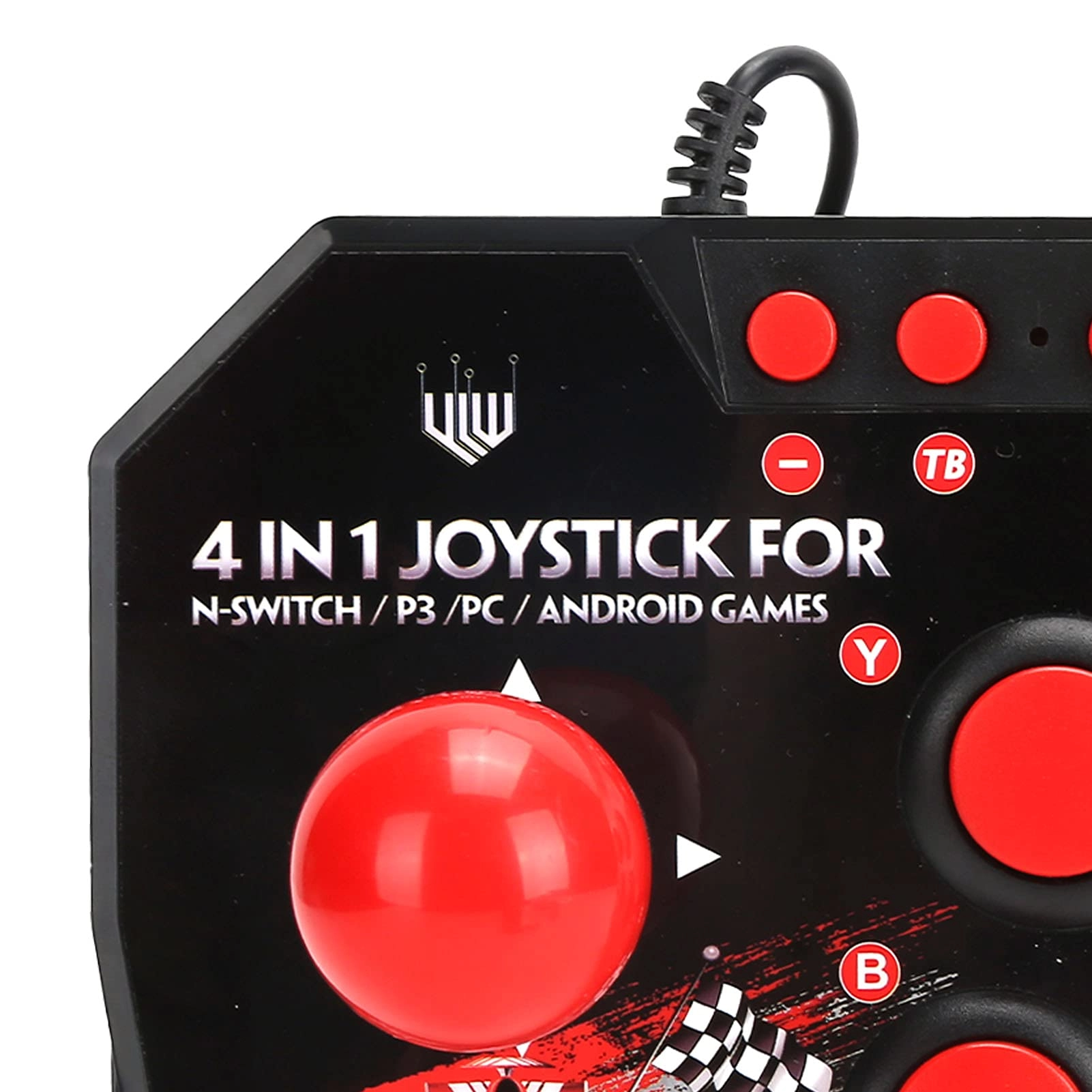 Switch/PC/PS3/Android Arcade Fight Stick - Black and Red