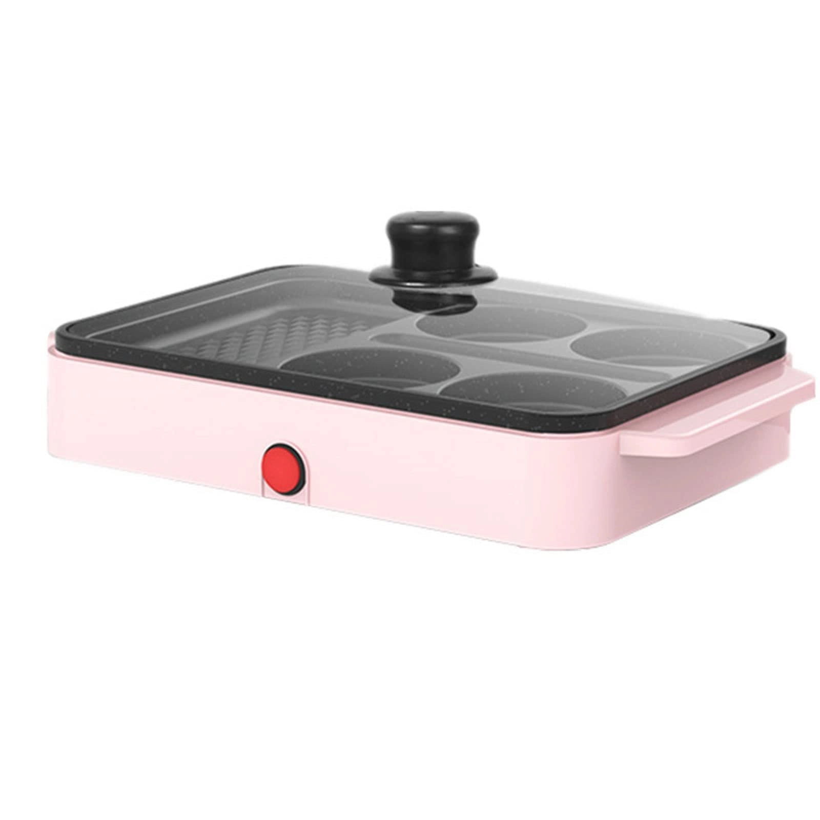 GZANDEGY Electric Frying Pan - Pink 1000W Divided