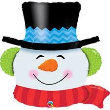 Qualatex Smilin Snowman - 36in Foil Balloon Multicolor