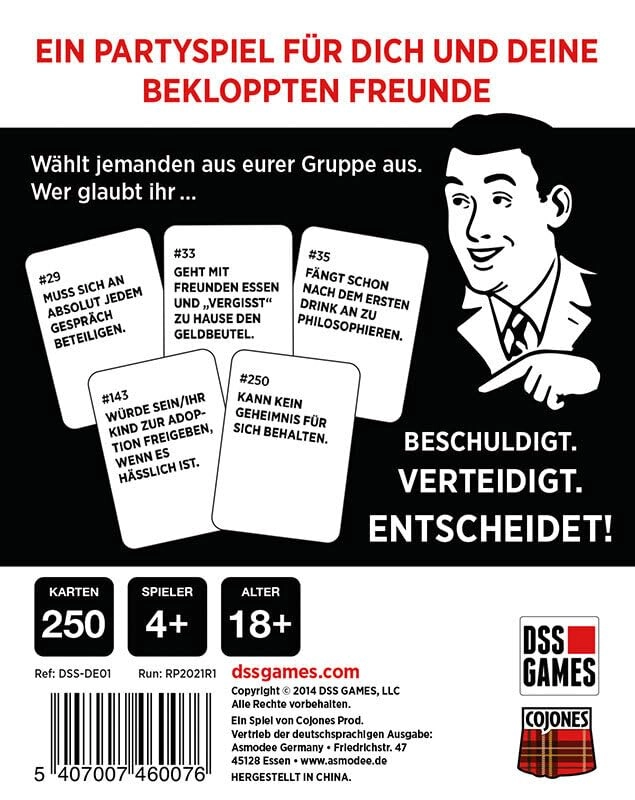 Drunk, Stoned or Stupid - German 18 years and up 250 cards