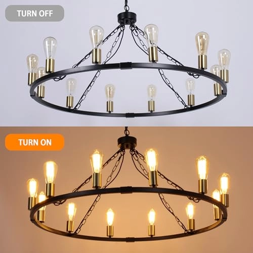 Vintage Wagon Wheel Chandeliers