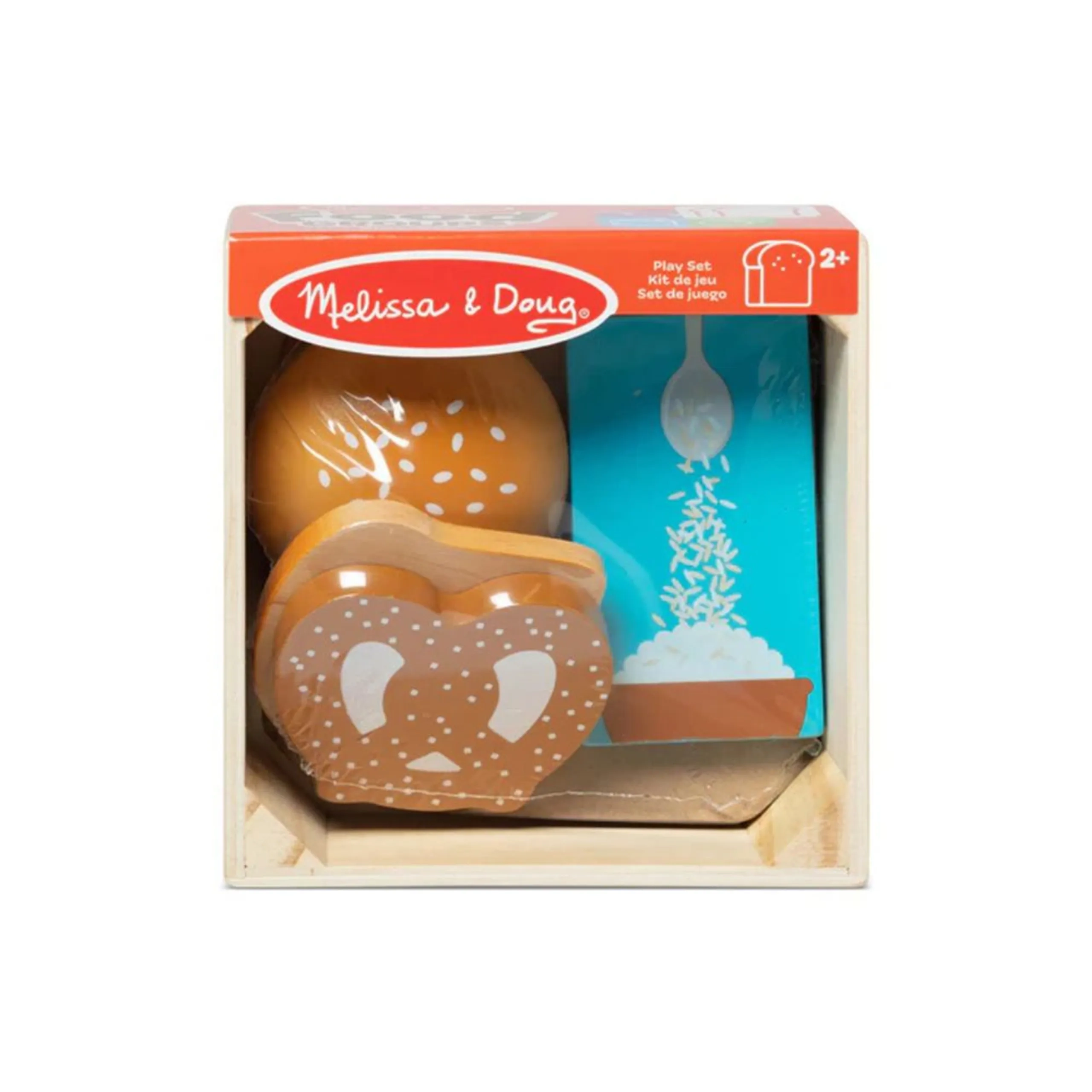 Melissa & Doug Wooden Food Pretend Playset Grains - 6 Pcs (622-MD95210)