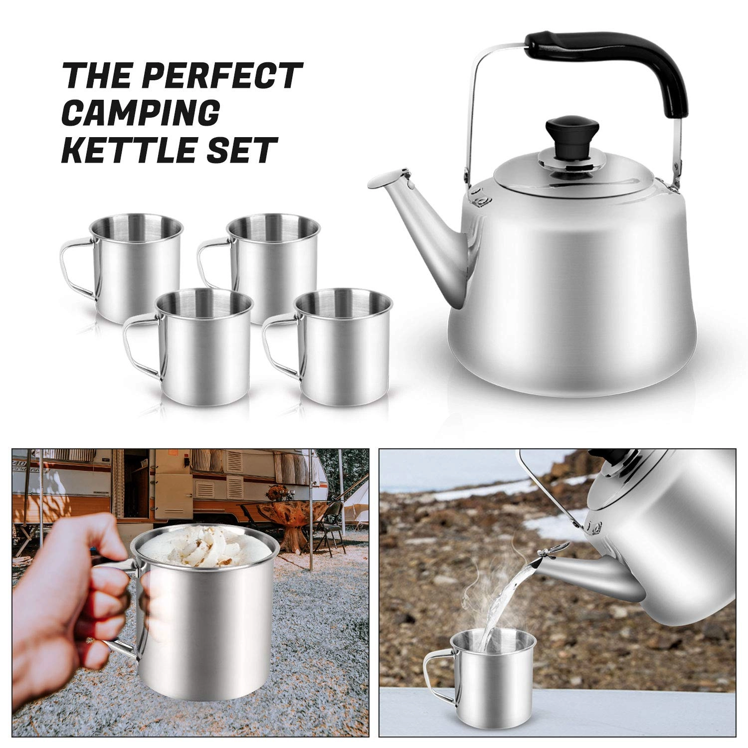 Camping Kettle Set - 4L 4 Cups
