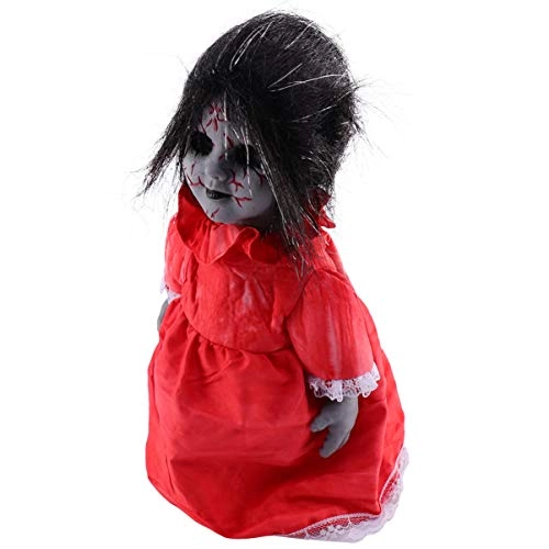 Halloween Scary Doll - Voice Activated Induction Black and red