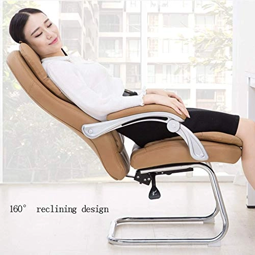 Desk Chair - PU Leather Brown High Back