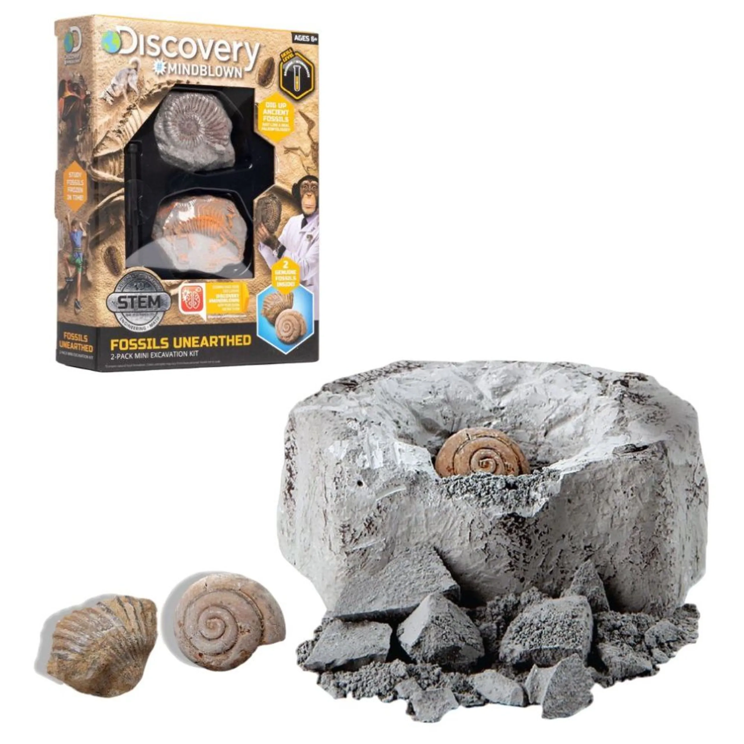 Mindblown Shark Teeth Unearthed Mini Excavation Kit Archaeology Science - 6 years+ 2 pieces