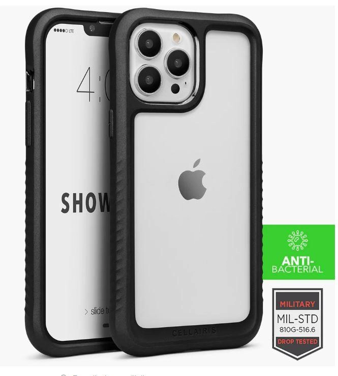 Cellairis Showcase Grip Anti Bact Case - Polycarbonate Basic Case for IPhone 13 Pro Max