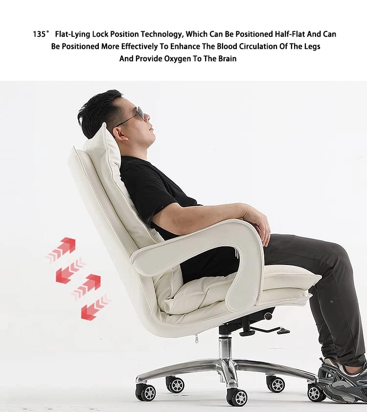 Desk Chair - PU Leather Brown High Back