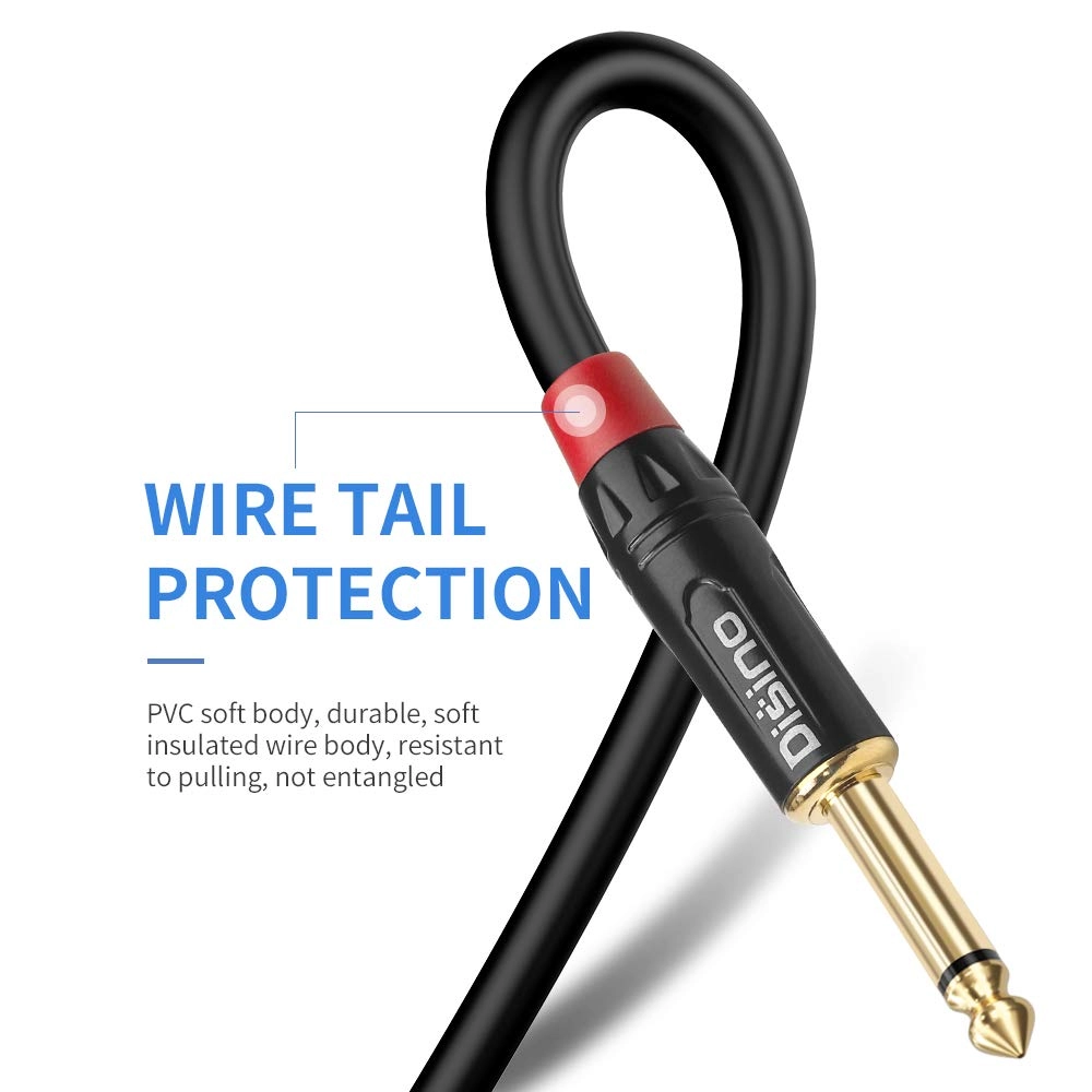 1/4 inch TS to 1/8 inch TRS Cable - 1 Meter