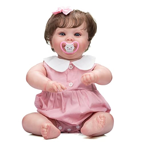 Reborn Baby Doll - 50 cm Silicone Acrylic Vinyl Blue Eyes