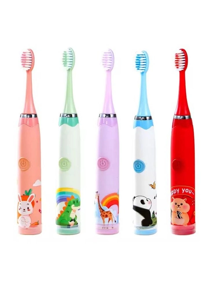 Ultrasonic Electric Children's Toothbrush - Super Soft Waterproof USB Charging 6 Heads