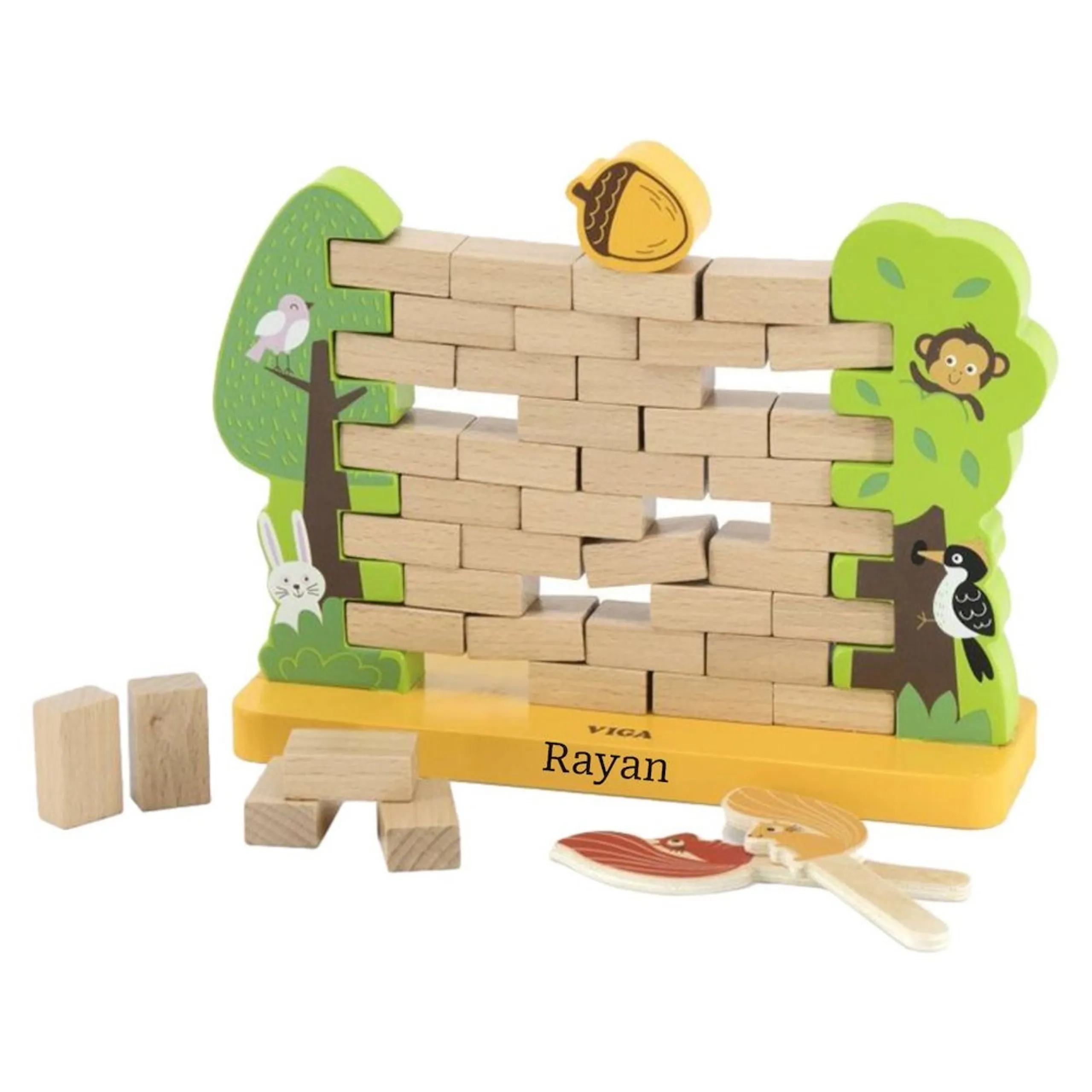Wooden Wall Build & Topple Game