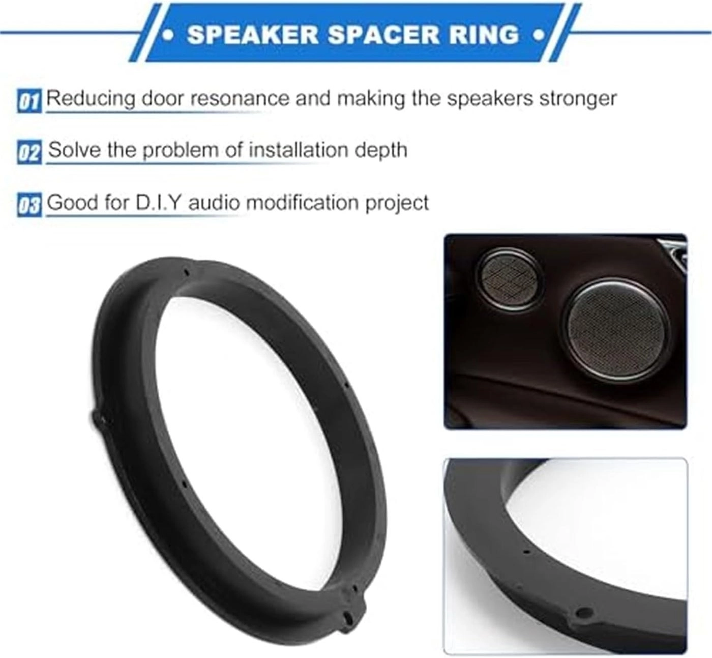 Speaker Spacer Ring - 2 Pcs 6.5 inch