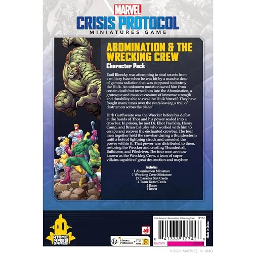 Marvel: Crisis Protocol: Abomination & Wrecking Crew Character Pack - Criminal Syndicate Expansion - Tabletop Superhero Game