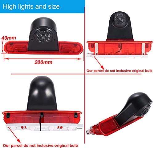 Brake Light Reversing Camera + Rear View Mirror Monitor - Night vision 628 x 586 pixels