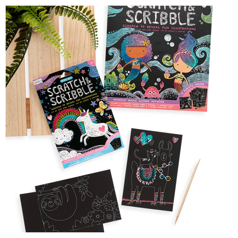 Mini Scratch & Scribble Art Kit - 7 pcs