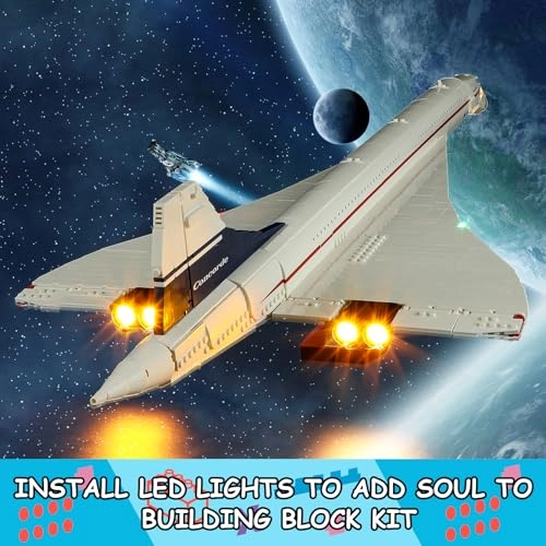 LED Light Kit for Lego 10318 Airbus Concorde Set - USB battery