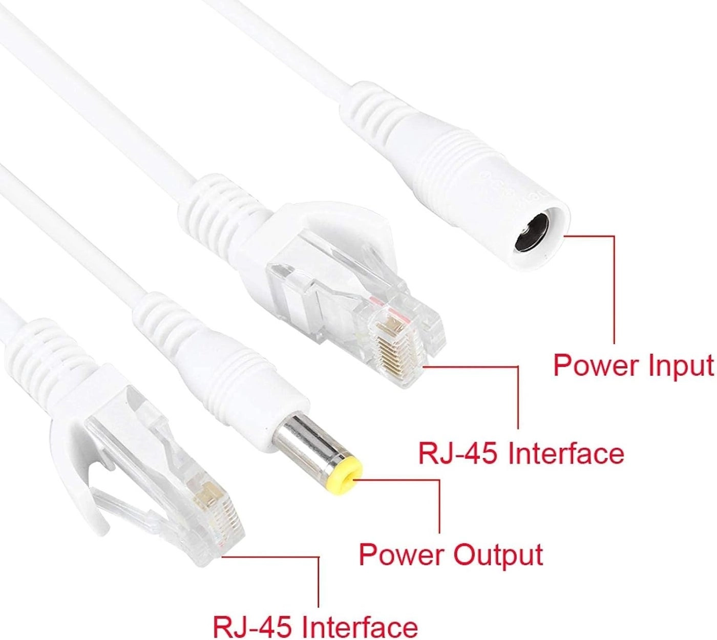 Power Over Ethernet Adapter Injector - 12V + Splitter