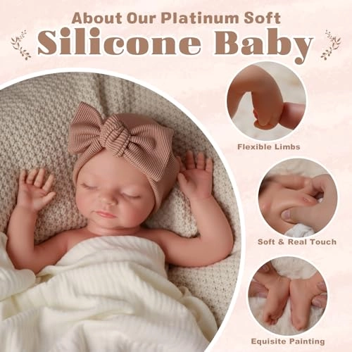 Reborn Baby Doll - 16 Inch Full Platinum Silicone Ages 3+