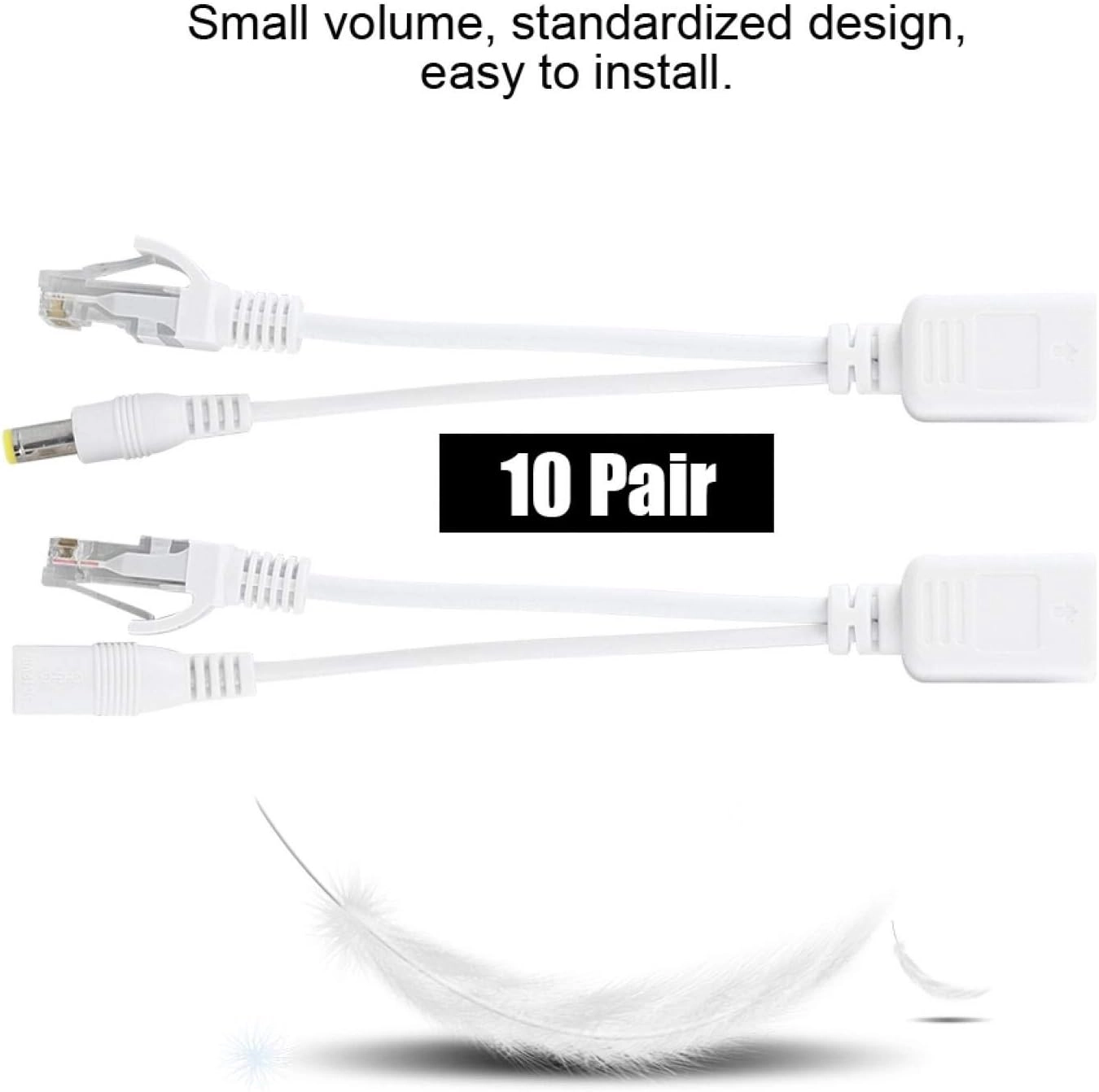 Power Over Ethernet Adapter Injector - 12V + Splitter