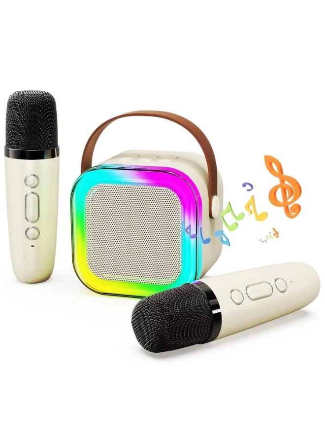 Karaoke Bluetooth Speaker - High Volume Wireless Dual Mic RGB Lights