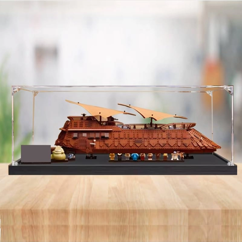 Clear Acrylic Display Case for Lego SW 75397 - 32.67x11.81x11.81in. Black Bottom+alloy Edge