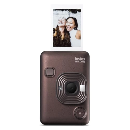 INSTAX Mini LiPlay - Hybrid Instant Camera + INSTAX Mini Twin Film Pack - 20 Sheets + 32GB microSD Card + USB Charging Cable + Hand Strap + Camera and Lens Cleaning Cloth - Grey