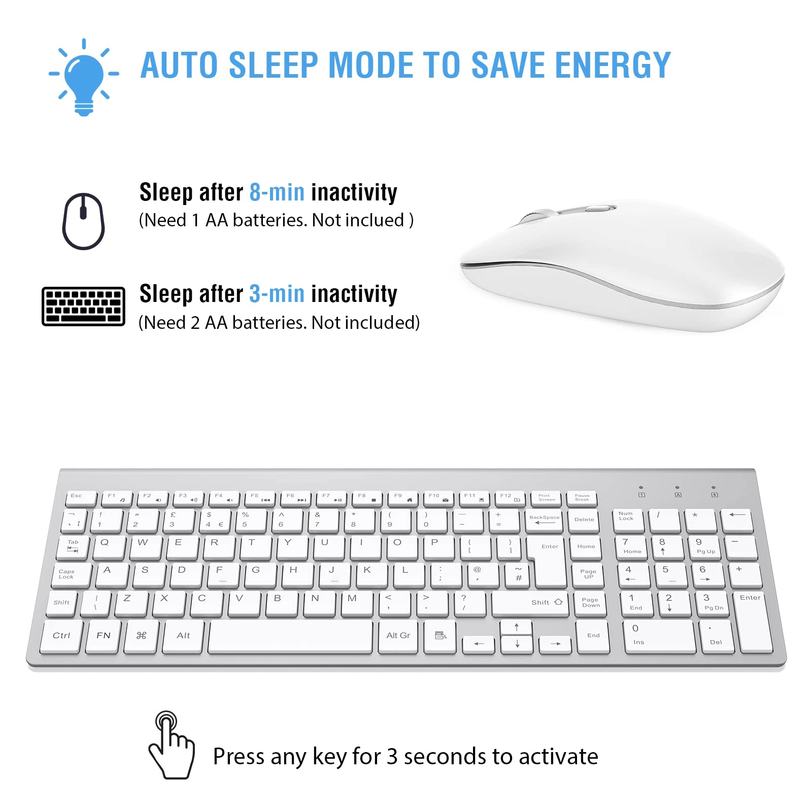 Wireless Keyboard Mouse Combo - UK Wireless