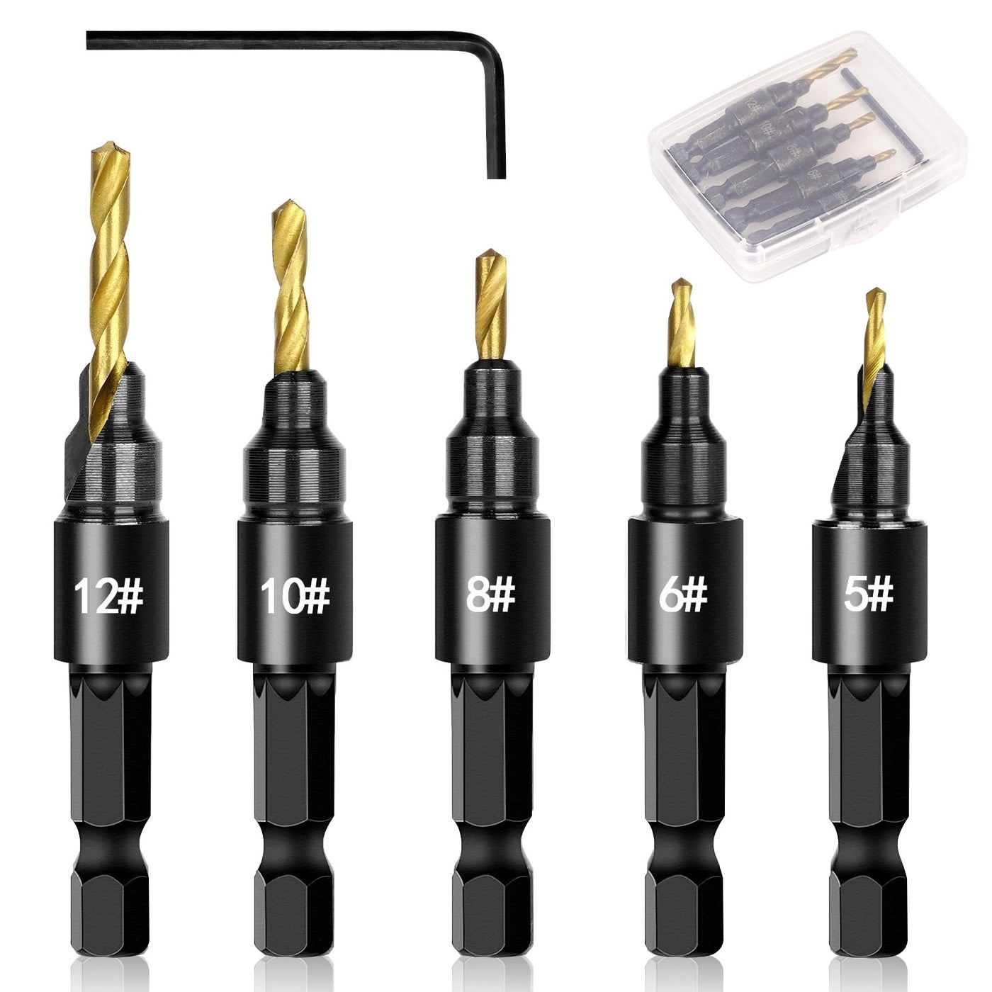 OAOJUBR Countersink Drill Bit Set - 5PCS