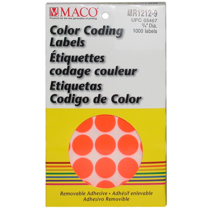 Color Coding Labels - 768 Labels .25 in ( 6.35 mm )