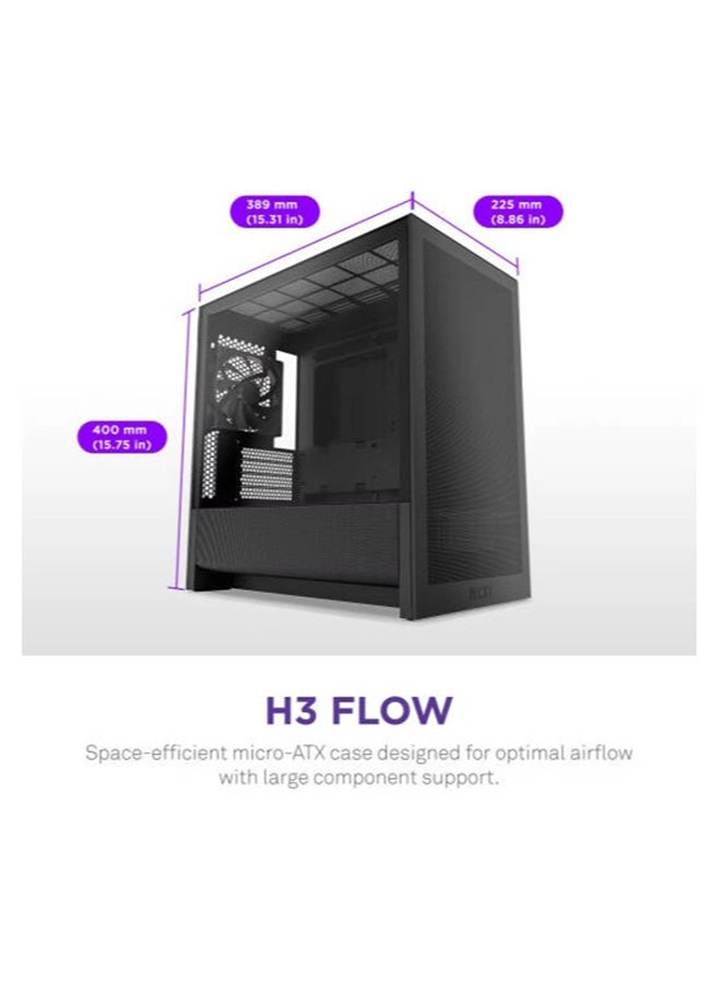 H3 Flow - Tempered Glass Side Panel Micro-ATX