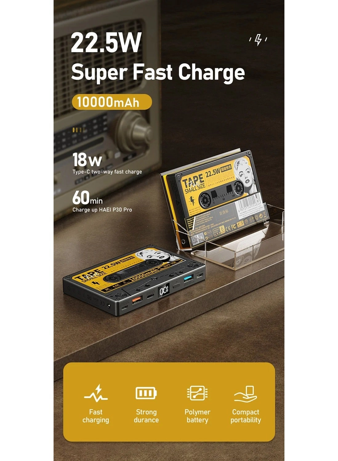 RPP-158 - 10000mAh 30W USB*2 Type-c*1