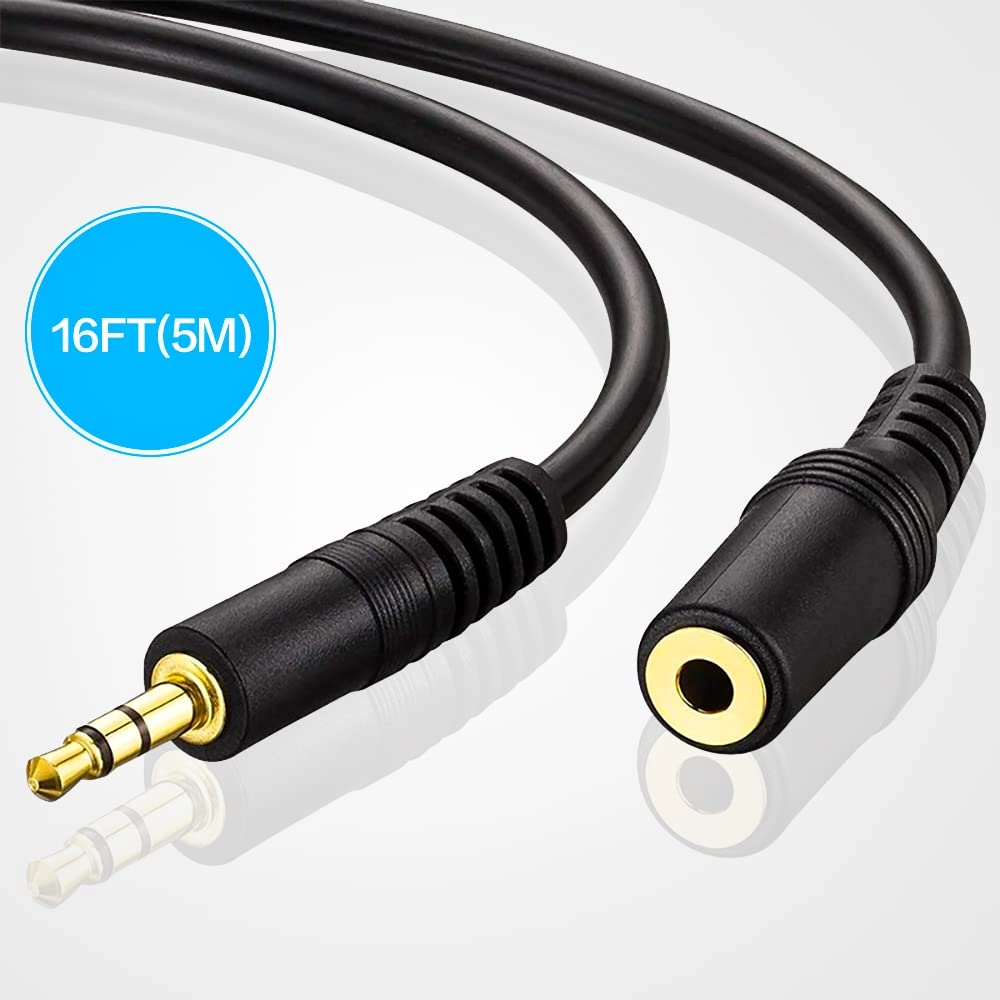 3.5mm Jack Audio Stereo Earphone Extension Cable - 5M 16 Feet