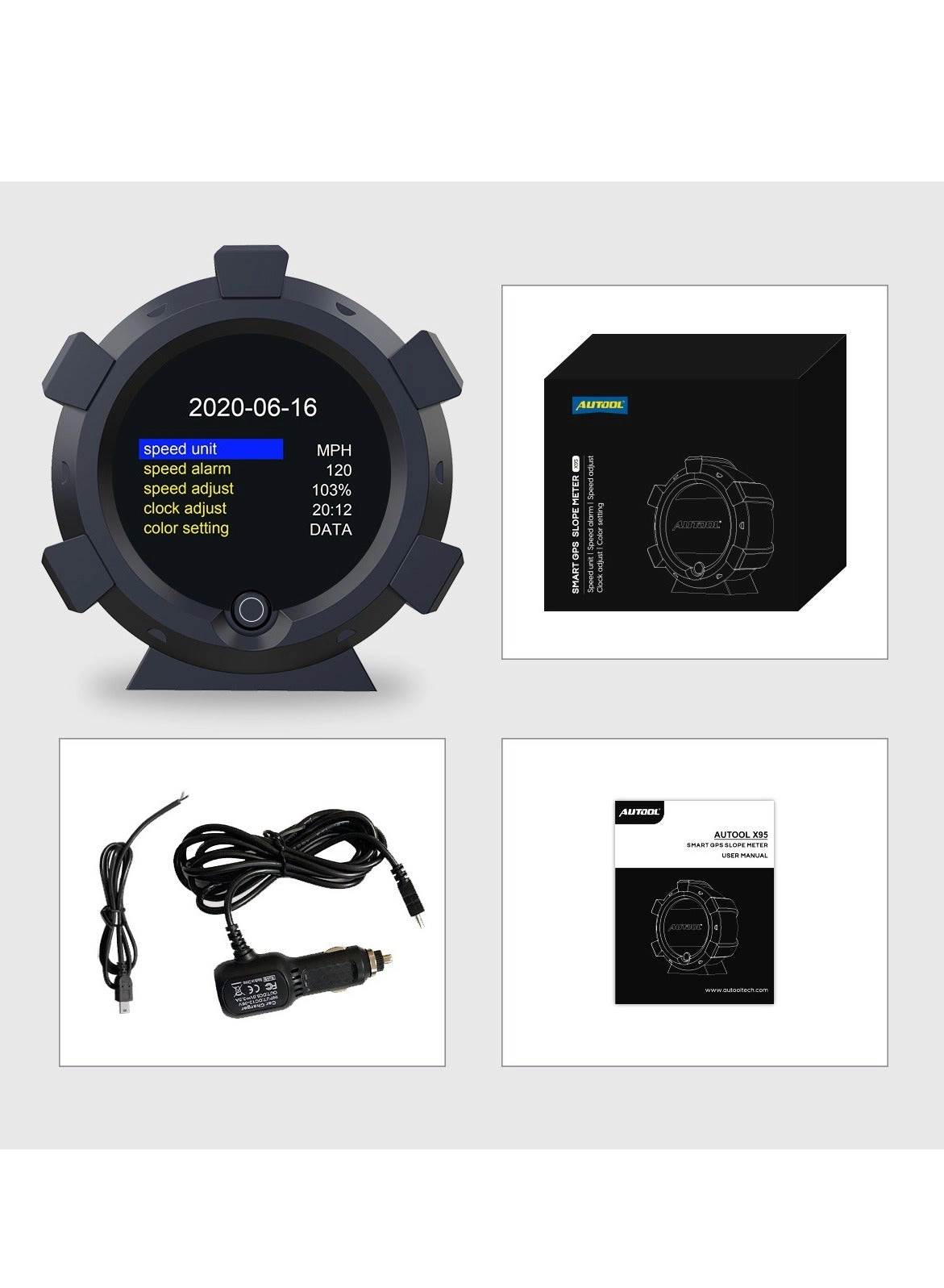 X95 - Car HUD GPS Inclinometer