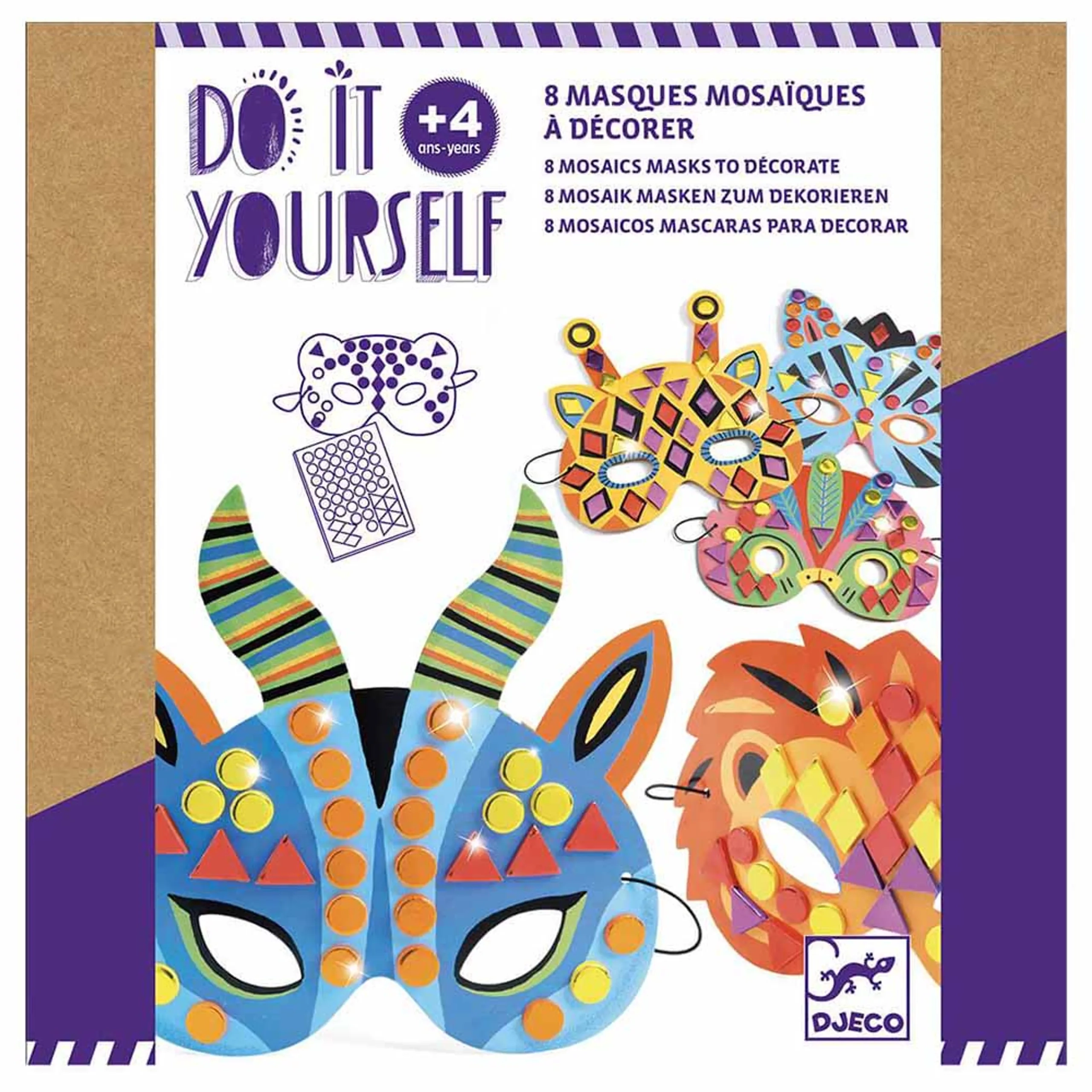 DJECO Do It Yourself - Jungle Animals Masks - 8 pieces