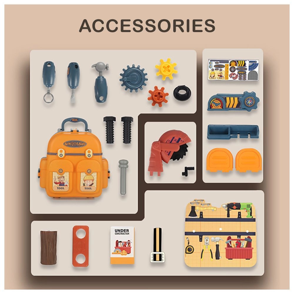 ROLE PLAY MECHANIC/TOOLS STATION TOY SET SCHOOL BAG - 23 pcs (SAB-LS_RPSB_TSYE)