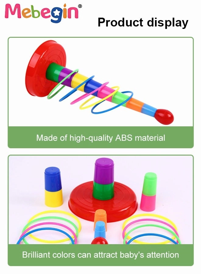Ring Toss Game Set - 3+ Years 1 Pcs Stacking Cups, 8 Pcs Rings