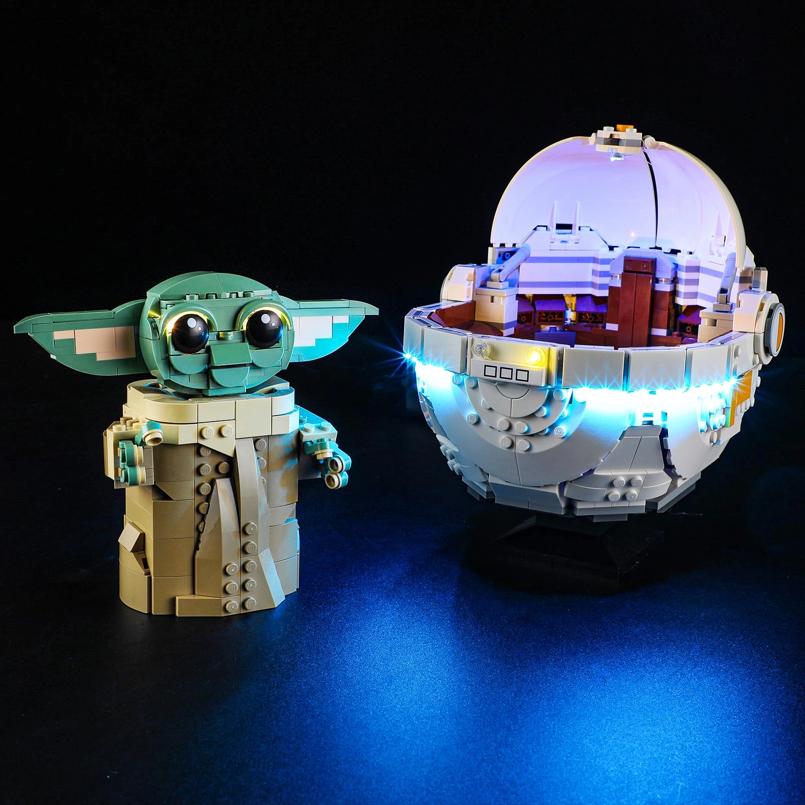 YEABRICKS LED Light for 75403 STAR WARS Grogu with Hover Pram