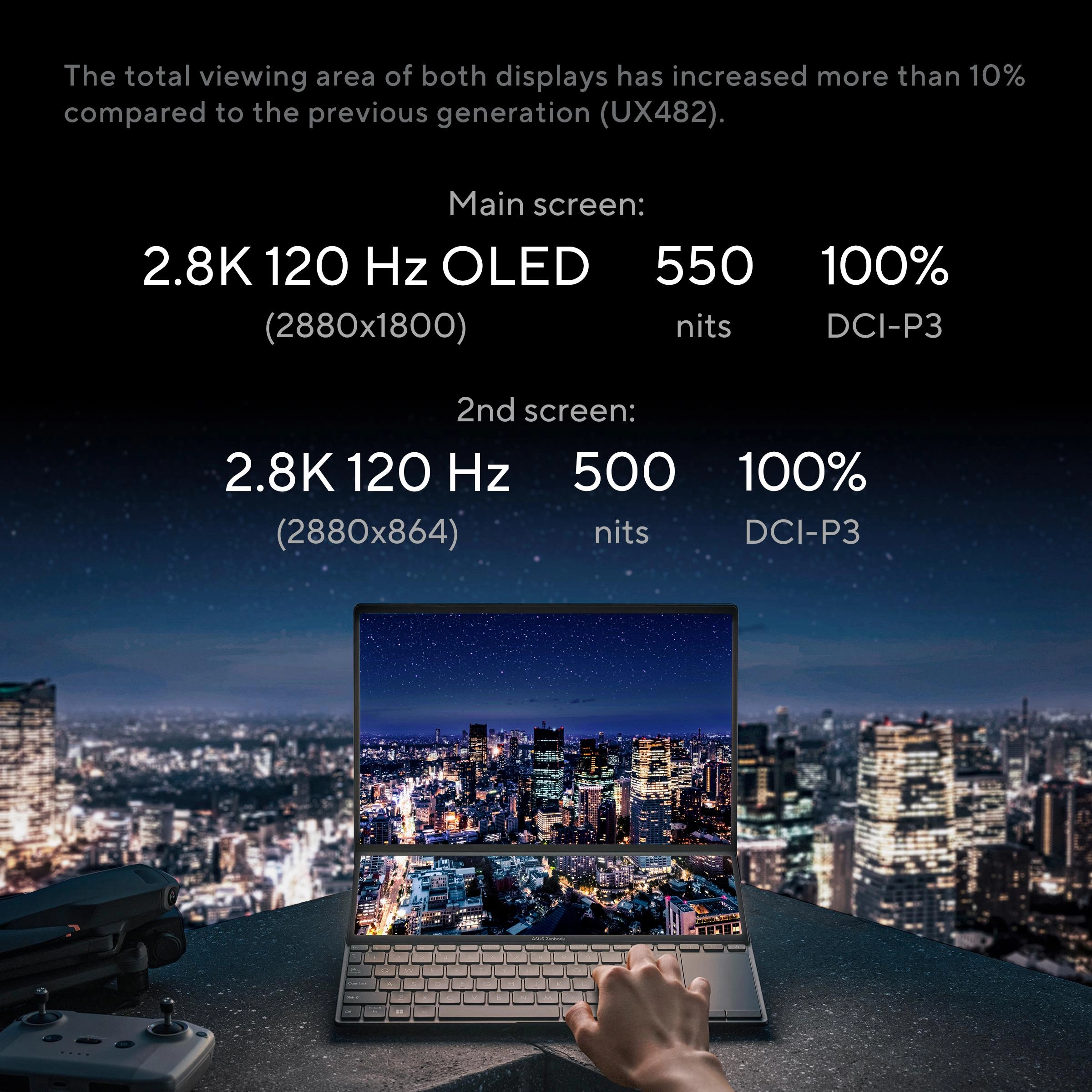 Zenbook Pro 14 Duo OLED UX8402ZE-OLED207W - 14.5'' Core i7 12700H 16GB DDR5 1000GB SSD