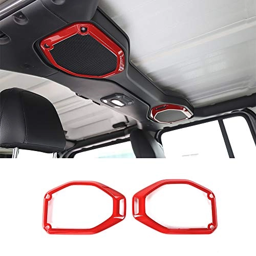 Voodonala Top Speaker Audio Surround Trim - for Jeep JL Wrangler JL JLU Gladiator JT 2018 2019 2020 2021 Orange (2pcs/Set)